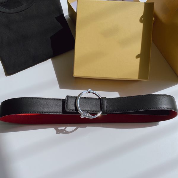 

red sole mens premium quality belt 40mm luxury brand designer womens belt fashion casual style both sides can be made of real cowhide never, Black;brown