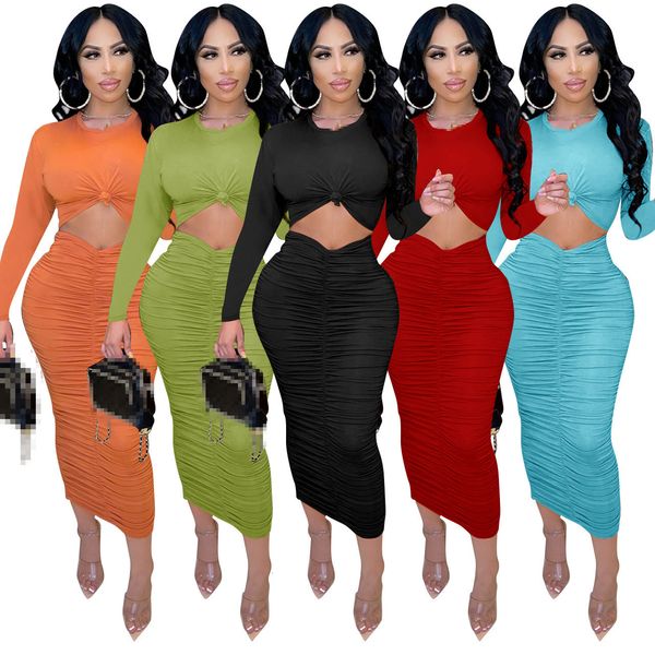 

two piece dress dress sets skirts women dress suits 2 piece set women outfits two pieces sets skirt fall clothes wholesale 230331, White