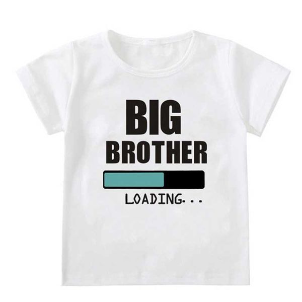 

kids t-shirts letter print big brother casual boys and girls tee short sleeve childrens round neck white t-shirt