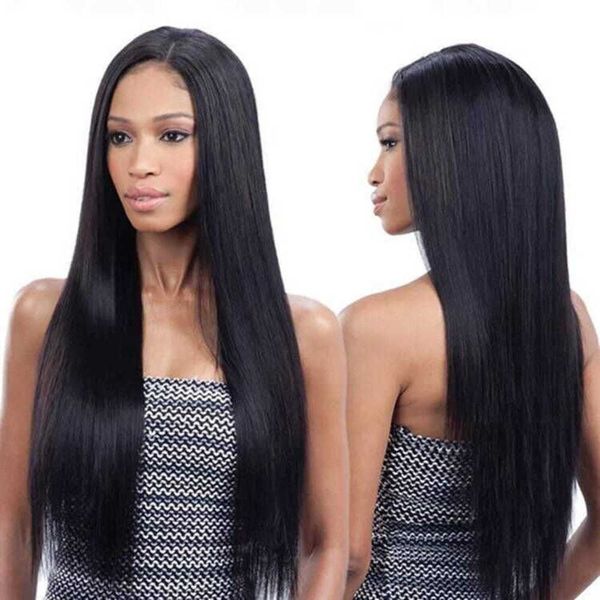 

synthetic wigs new mid length straight chemical fiber wig 230303, Black