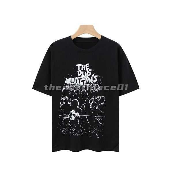 

luxury fashion brand mens t shirt concert letter print short sleeve round neck summer loose t-shirt black white 2ip04, White;black