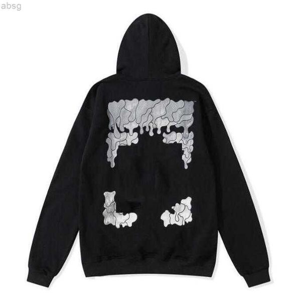 

2023 %60 off style trendy fashion sweater painted arrow crow stripe loose hoodie men's and women's coatjqm1off t-shirts offs white, Black
