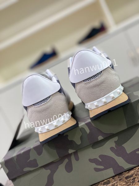 

luxury casual shoes men women calfskin shoes vintage suede sneakers trainer platform lace leisure shoe, Black