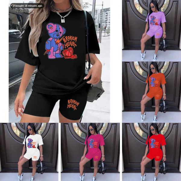 

plus sizes 3xl 4xl 5xl women tracksuits two pieces set designer 2023 new large letters pattern printed t-shirt shorts suits outfits summer, Gray