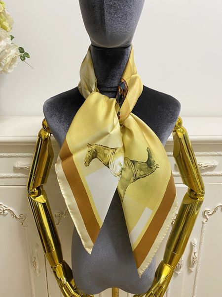 

women's square scarf scarves good quality 100% twill silk material pint letters horse pattern size 90cm- 90cm, Blue;gray