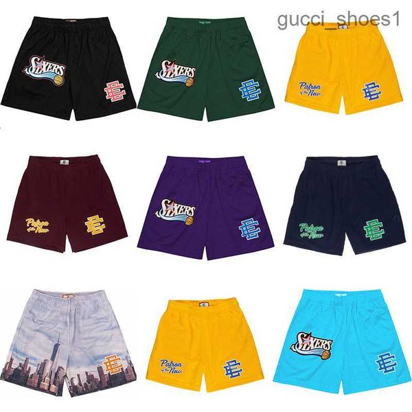 

eric emanuel designer men's shorts ee mens womens fitness shorts mesh breathable beach pants sports series basketball pant size m//xl, White;black