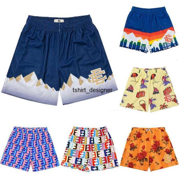 

men's ee luxury fashion shorts eric emanuel basic short new york city skyline men women jog pant fitness run loose sports pants mesh gy, White;black