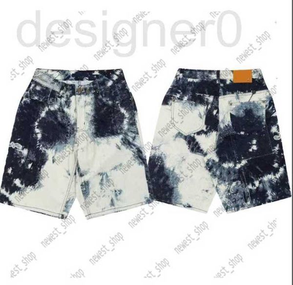

men's plus size shorts popular 23ss summer mens men women designer denim short pant denims tie dye letter print pants spring black blue