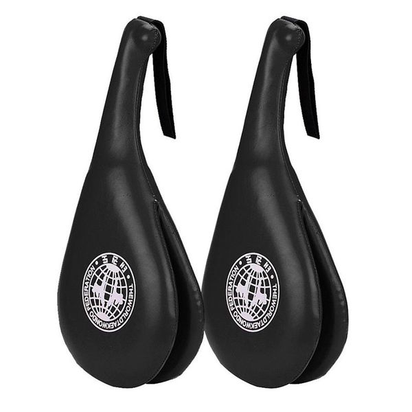 

sports gloves taekwondo kick pad target karate boxing kids training practise leather hitting safety fitness equipment 230331, Black
