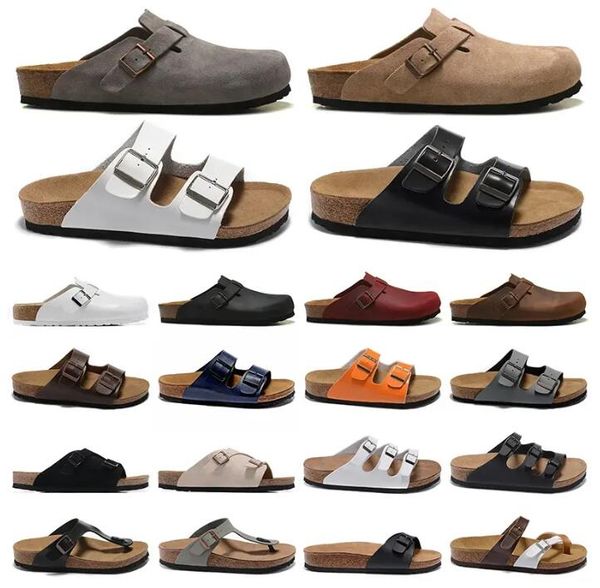 

sandals designer birks birkensstock boston clog arizona gizeh men women summer autumn winter slippers leather felt sliders outdoor indoor bu, Black