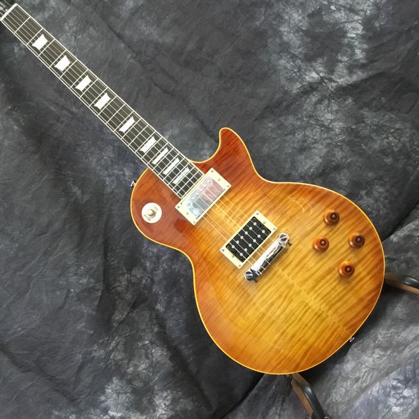 

standard electric guitar with luxury finish, vos tiger flame r9 guitar,