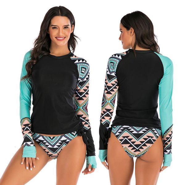 

wetsuits drysuits swimsuit bikini mujer rash guard 2023 women long sleeve swimwear rashguard surfing two piece tankini set surf swimming 230