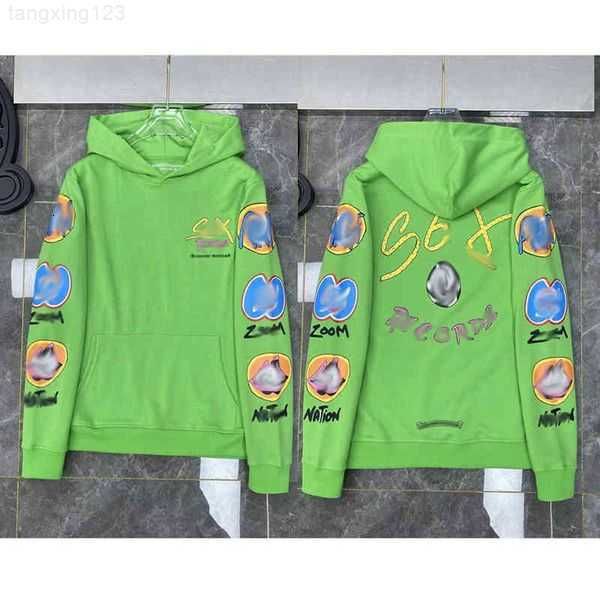 

men's hoodies sweatshirts designer chrome brand luxury jackets zipper men horseshoe cross print ch women loose coat casual pu 9lee 58zx, Black