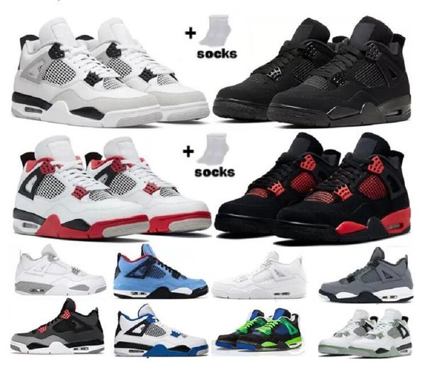 

kids big boy basketball shoes jumpman 4 4s sneaker military black cat fire red red thunder sail white oreo pure money dark mocha university