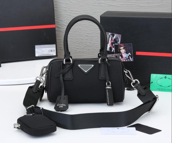 

10a mirror quality designer shoulder bag hyper leaves persian 3pcs pillow pack men women luxury original cross cowhide nylon handbag purse t, Red;black