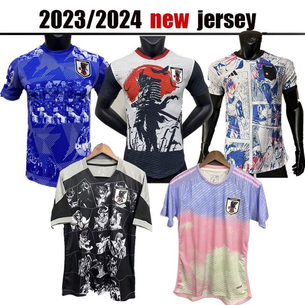 

japan 2023 2024 soccer jerseys blue captain tsubasa national team atom japanesefootball shirt honda kagawa okazaki men tee shirts fans playe, Black;yellow