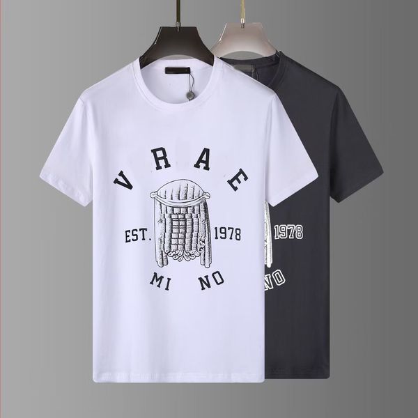

2023designer new men's t-shirt short sleeve fashion plaid print alphabet print designer youth trend plus size, White;black
