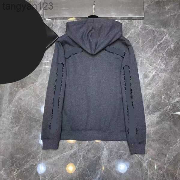 

fashion brand ch men's hoodie embroidered sanskrit cross correct version of the long ball hooded sweatshirt street style couples sweate, Black