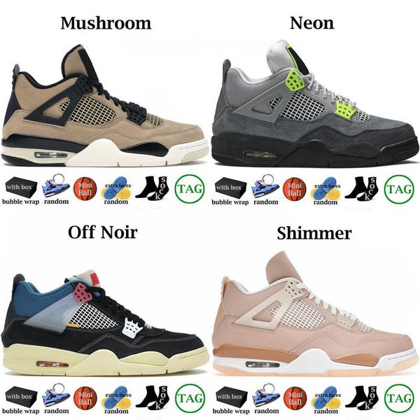 

jumpman 4 trainers 2023 men women kids basketball shoes iv 4s mushroom neon off noir shimmer youth gs big boy sports sneakers with box