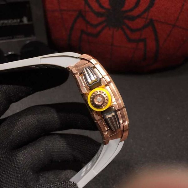 

luxury mechanical watch richar mills rm11-03 swiss automatic movement sapphire mirror imported rubber strap mdi3, Slivery;brown