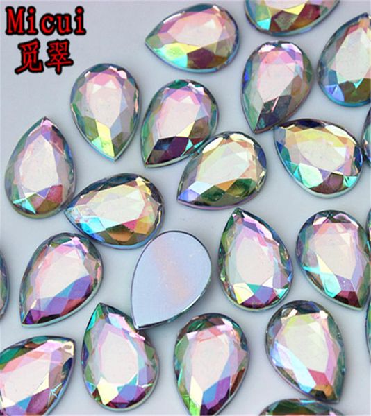 

micui 50100pcs 101413181825mm ab clear crystal drop acrylic rhinestones appliques flat back crystal stones crafts decoration9861462, Black