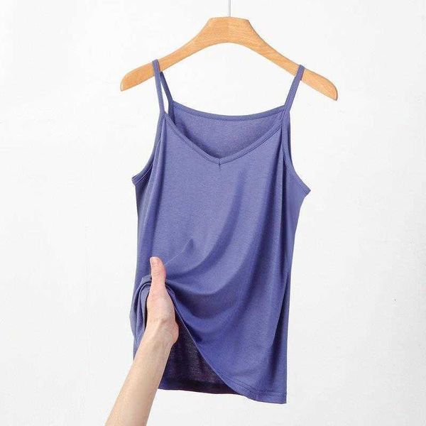 

modal camisole womens sleeveless v neck spring and summer wear slimming, White