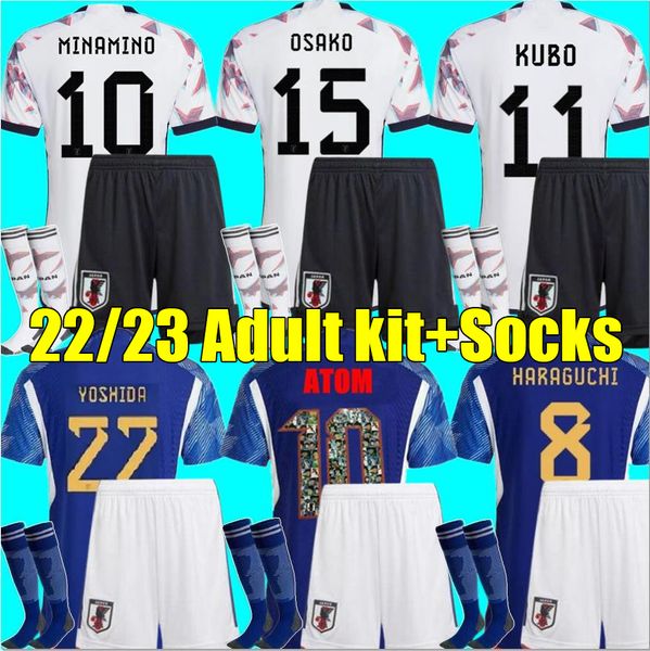 

2022 soccer jerseys cartoon isagi atom tsubasa minamino asano doan kubo ito women kit 2023 japanese special uniform 22 23 football shirt fan, Black
