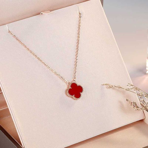 

clover necklace four leaf necklaces chain grass necklace female ins colorless collar chain new trinket pendant a gift for girlfriend, Silver