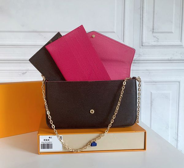

designer womens shoulder bag luxury pochette felicie handbags embossed flower letters empreinte leather mini chain makeup bags ladies fashio