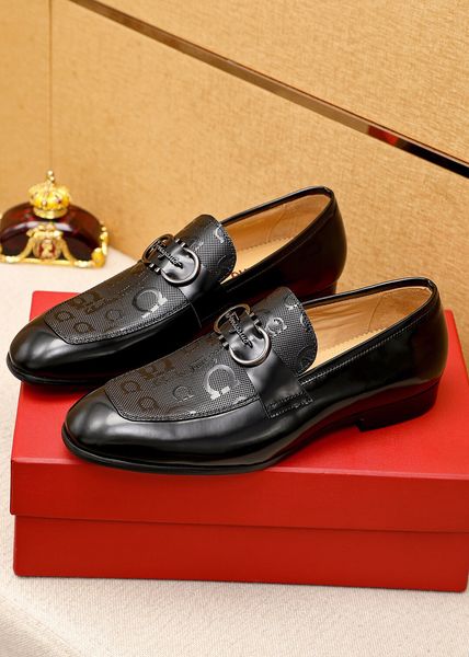 

2023 mens desginer dress shoes formal genuine leather casual loafers men's crocodile brand party wedding party flats size 38-45, Black