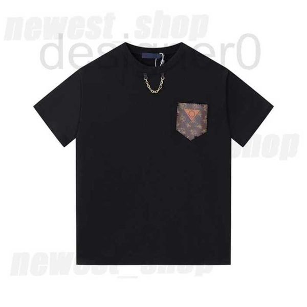 

men's plus tees & polos popular 23ss men designer tee t shir mens classical leer prin shirs shor sleeve coon women black whie chain -sh, Black;brown
