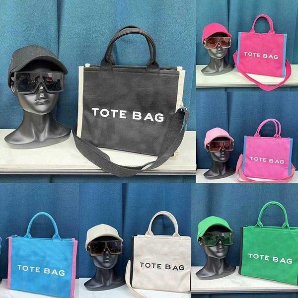

3-piece set totes new summer large capacity canvas tote bag foreign style fashion simple single messenger letter print 230330