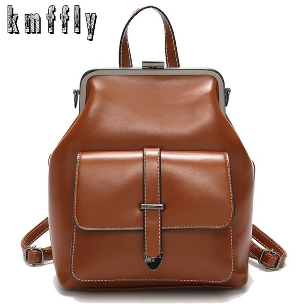 

school bags vintage women leather backpack large capacity travel backpacks fashion for shoulder mochila feminina 230331