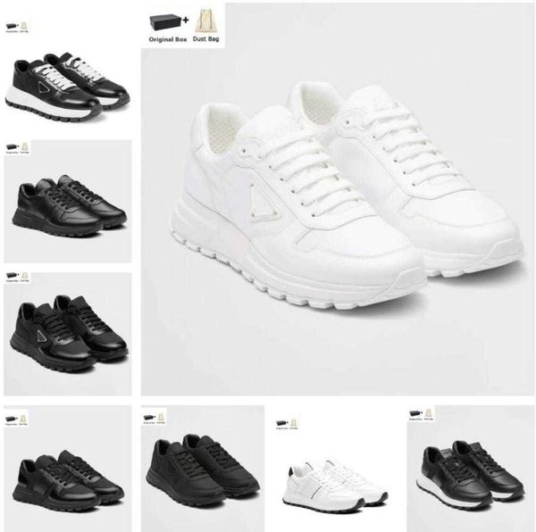 

casual-style runner prax 01 sports shoes low men rubber sole sneakers fabric patent leather men's wholesale discount trainer with box, Black
