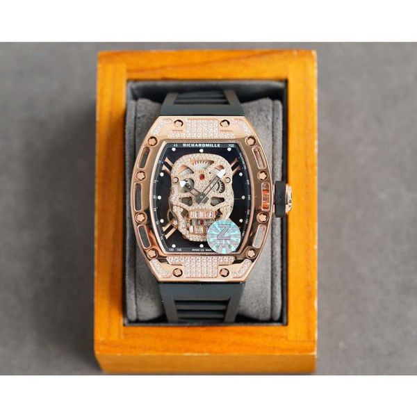 

luxury mechanical watch richar mills rm052 swiss automatic movement sapphire mirror imported rubber strap bvb4, Slivery;brown