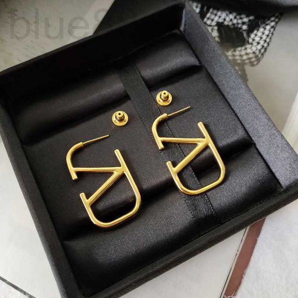 

charm designer temperament letter large metallic gold plated earrings personalized simple versatile female 7tee, Golden