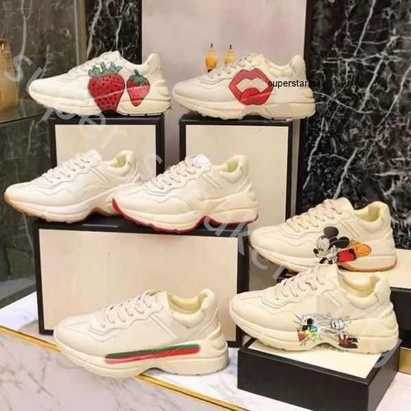 

designer sneakers rhyton casual shoes men women daddy sneaker lady luxurys runner trainers chaussures multicolor platform shoes size 35-46, Black