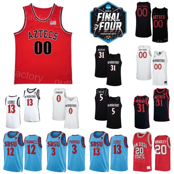 

college san diego state aztecs 3 micah parrish jerseys basketball 0 keshad johnson 31 nathan mensah 20 matt bradley 5 lamont butler lamont b, Black