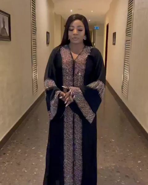 

ethnic clothing african dresses for women summer long sleeve black v-neck dress robes clothes 230331, Red