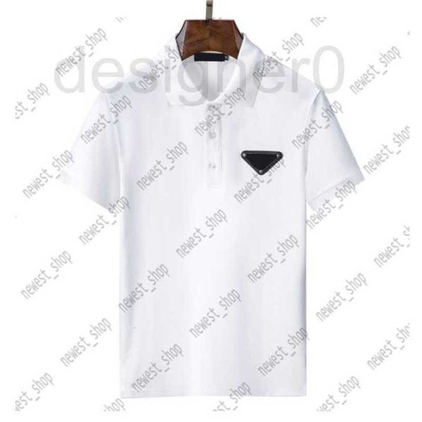 

men's polos popular 22ss europe mens polo shirts high street letter print lapel polos shirt women mens designers luxury geometry printi, White;black
