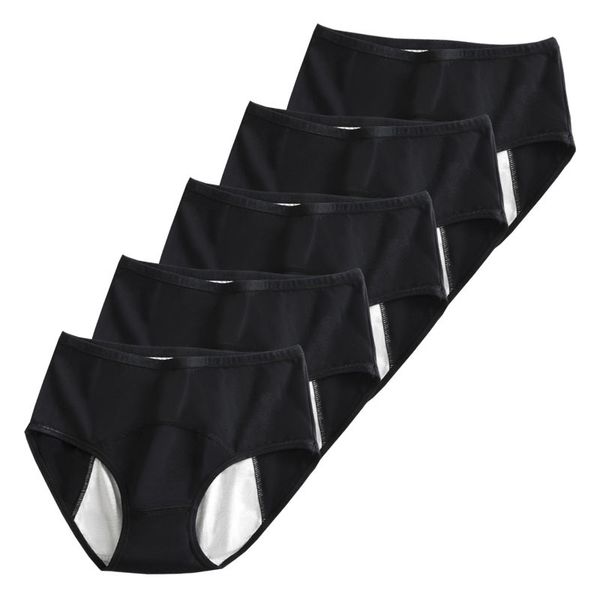 

women's panties 5 pieces/set women's underwear leak proof period waterproof women's underwear very rich women's underwea, Black;pink