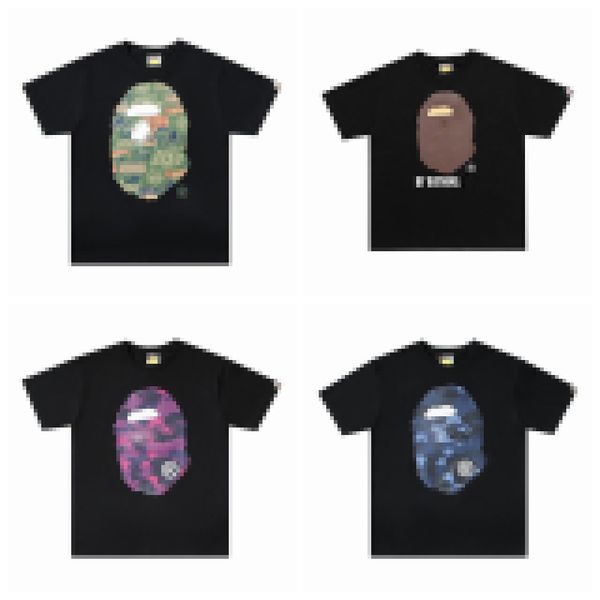 

men's t-shirts a man bathing ape gorilla head t- camo 2023 white tee, White;black