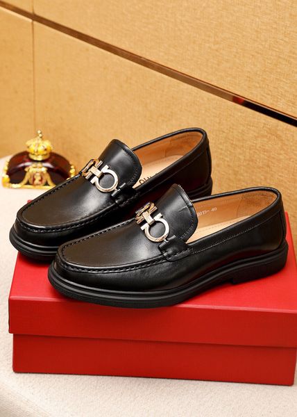 

2023 mens dress shoes designer genuine leather breathable business wedding oxfords men brand casual loafers footwear size 38-45, Black