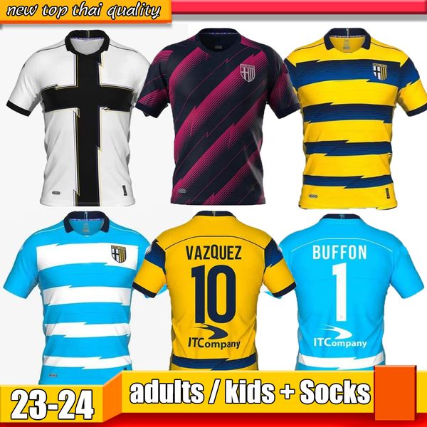 

22 23 portiere goalkeeper parma soccer jerseys calcio buffon maglia 2022 2023 home kuco mihaila inglese gervinho mihaila vazquez football sh, Black;yellow