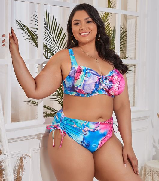 

swim wear 2023 plus size swimwear for women swimsuit large bathing suits two piece high waist push up bikini set separate stylish 230331