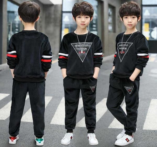 

boys clothing sets autumn and winter fashion sports suit children039s foreign style golden velvet kids track suits 4 6 8 12 age7946942, White
