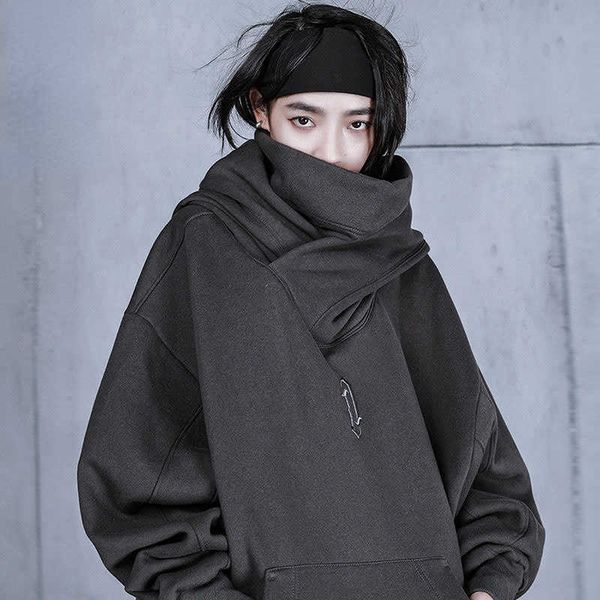 

deeptown harajuku fashion korean streetwear pullover hoodies women gothic cyberpunk oversized hoodie female couple sweatshirts p230331, Black