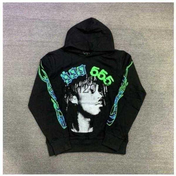 

23sweatshirts young thug pink sp5der hoodie men women foam print spider web graphic g3sr, Black