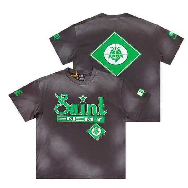 

men's t-shirts frog drift fashion saint michael vintage retro crackle printing oversize loose tee t-shirt for men t230209 1raeh, White;black