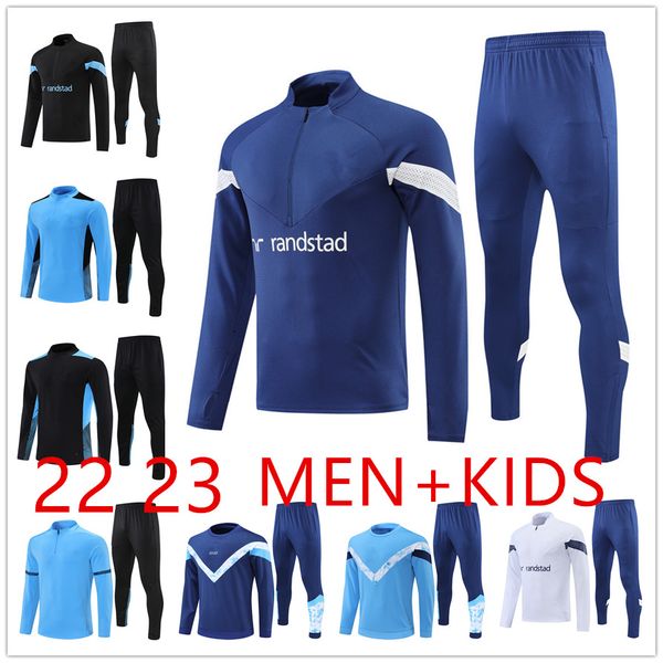 

22 23 new kids tracksuit milik payet marseilles survetement fottball veste maillot training suit 23 men tracksuit half zipper football joggi, Black